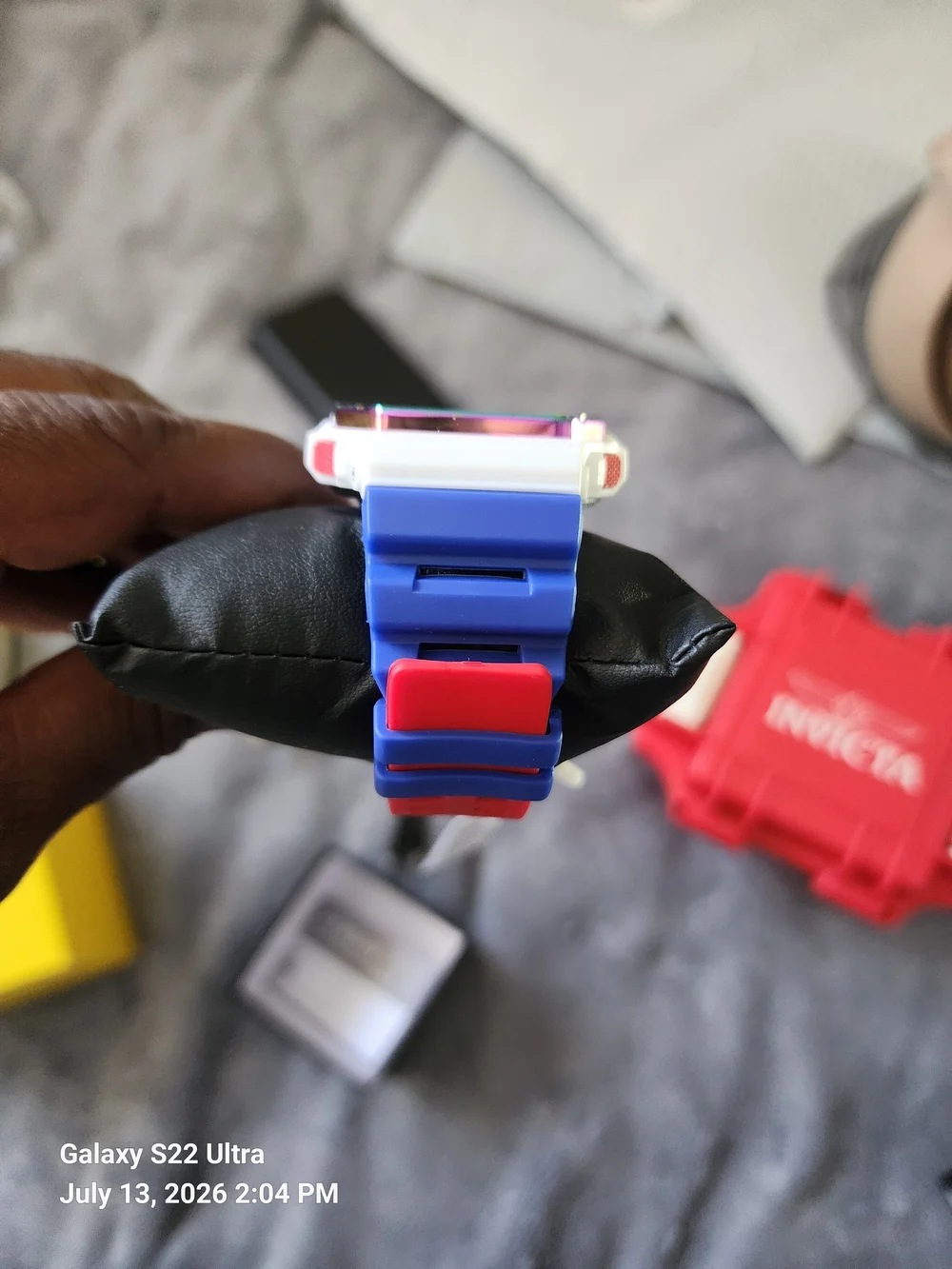 Activa Red & Blue Digital Sport Watch with White Case